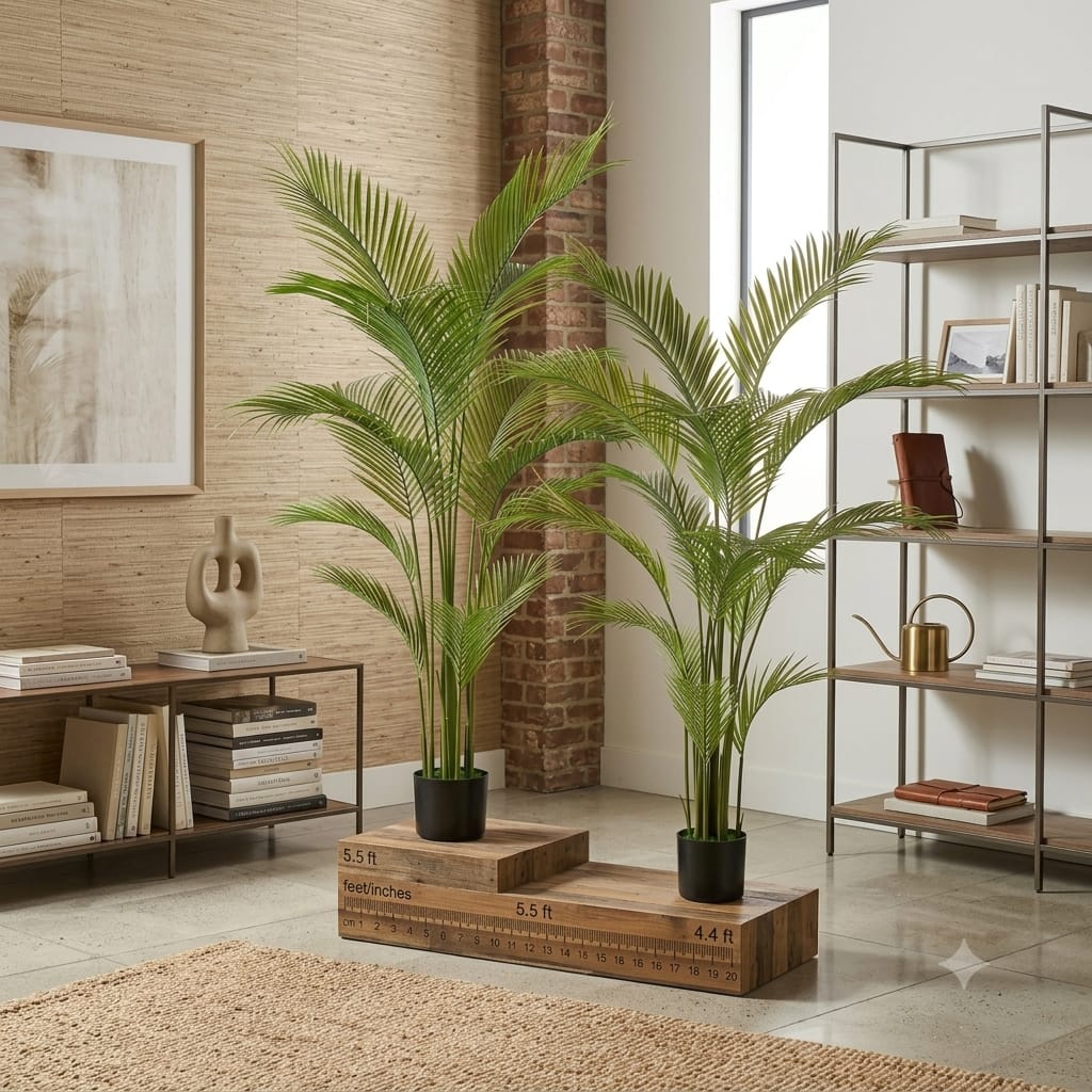 Sleek palm with signature fiberglass planter