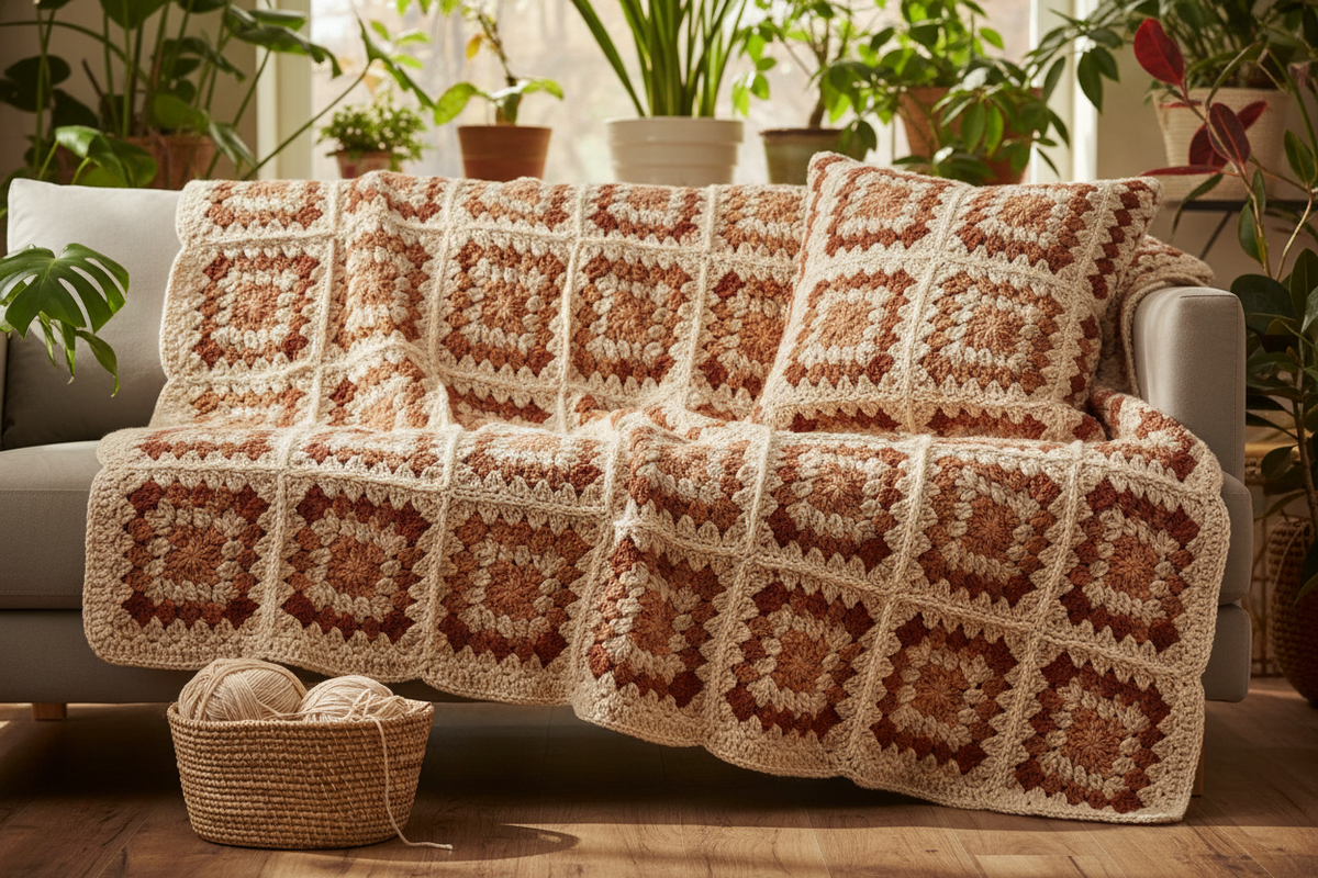 Botanical crochet home decor