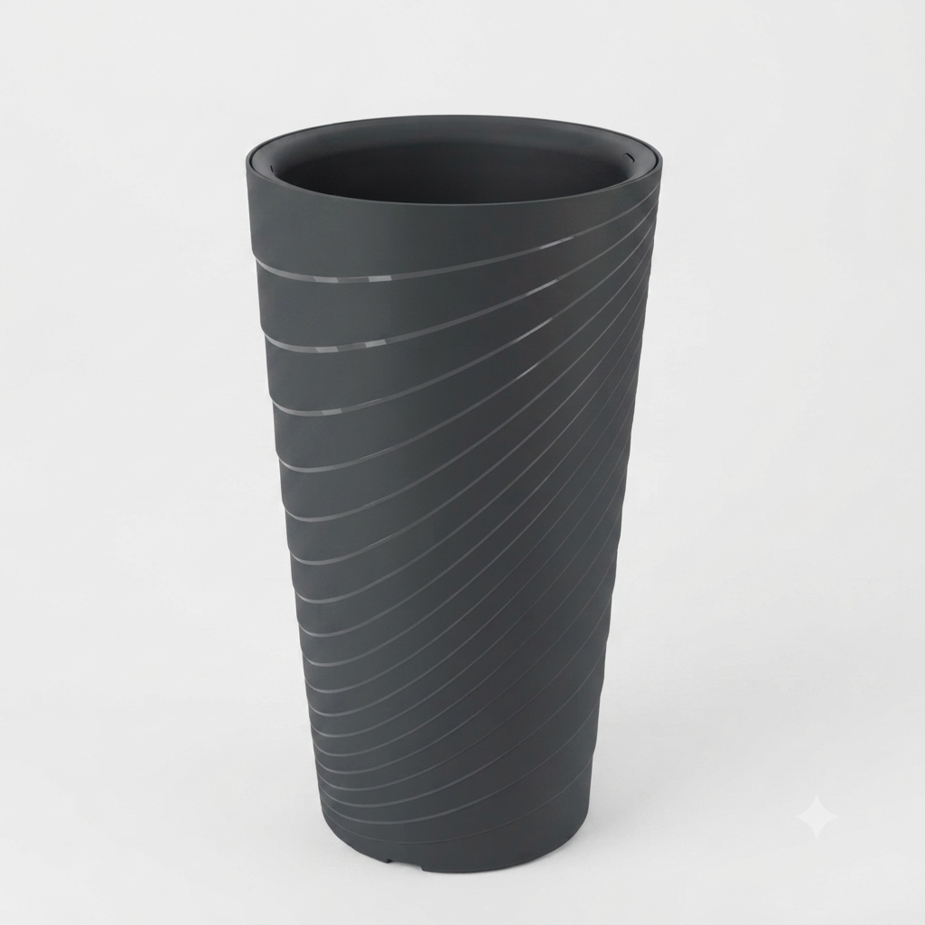 The Botanical Decor Diagonal Swirl Tall Planter Collection