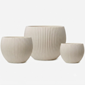The Botanical Decor Ribbed Round Planter Set