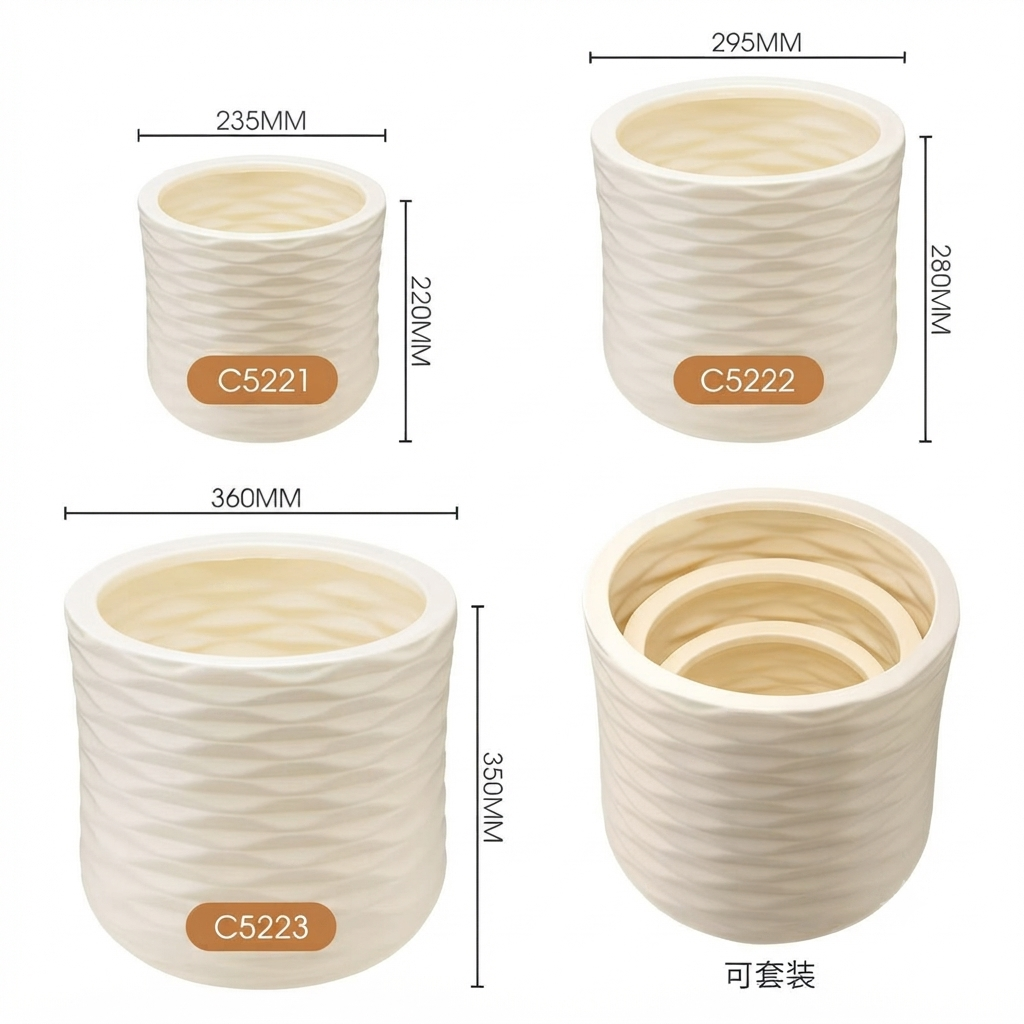The Botanical Decor Vertical Fluted Planter Collection