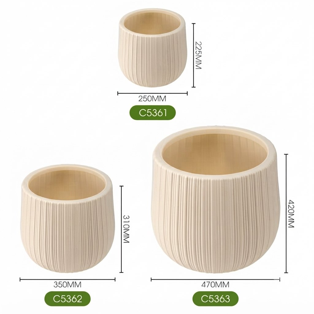 The Botanical Decor Vertical Fluted Planter Collection