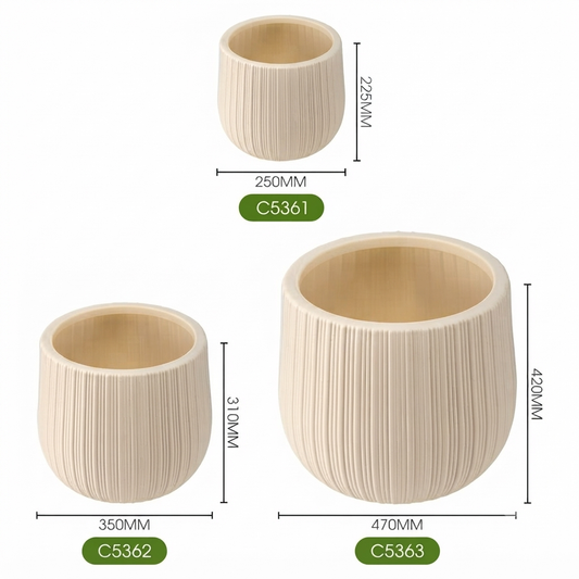 The Botanical Decor Vertical Fluted Planter Collection
