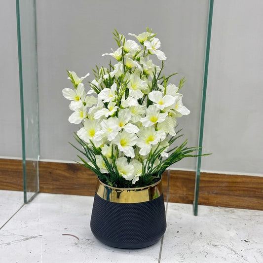 Royal  White Petals Floral Planter
