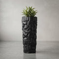 Black-Sculpted Fiber Pot