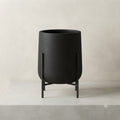 Modern Matt Black Planter with Metal stand
