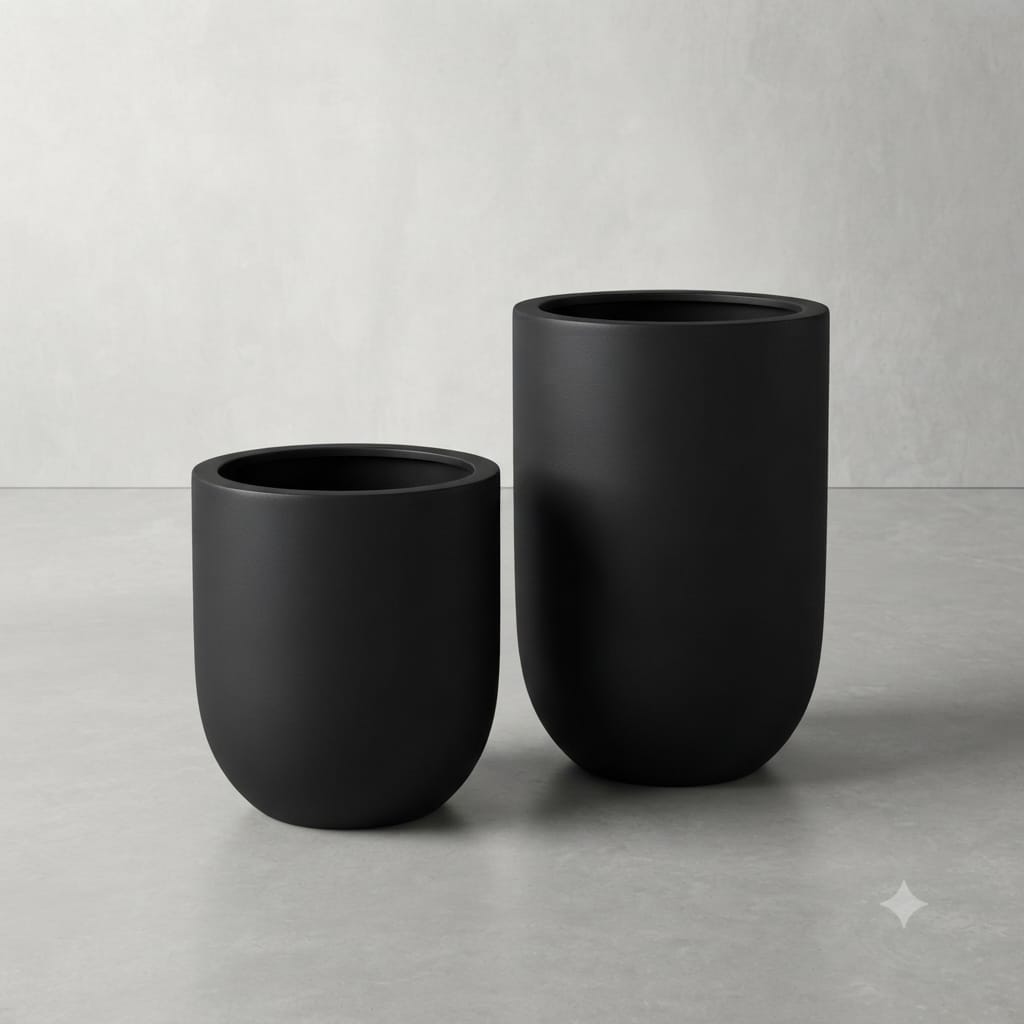 Zenith Matte Black Architectural Planter