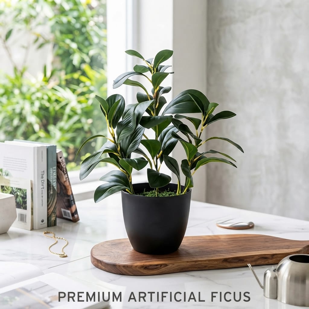 Premium Artifical Ecualyptus Plant in Modern Black Pot
