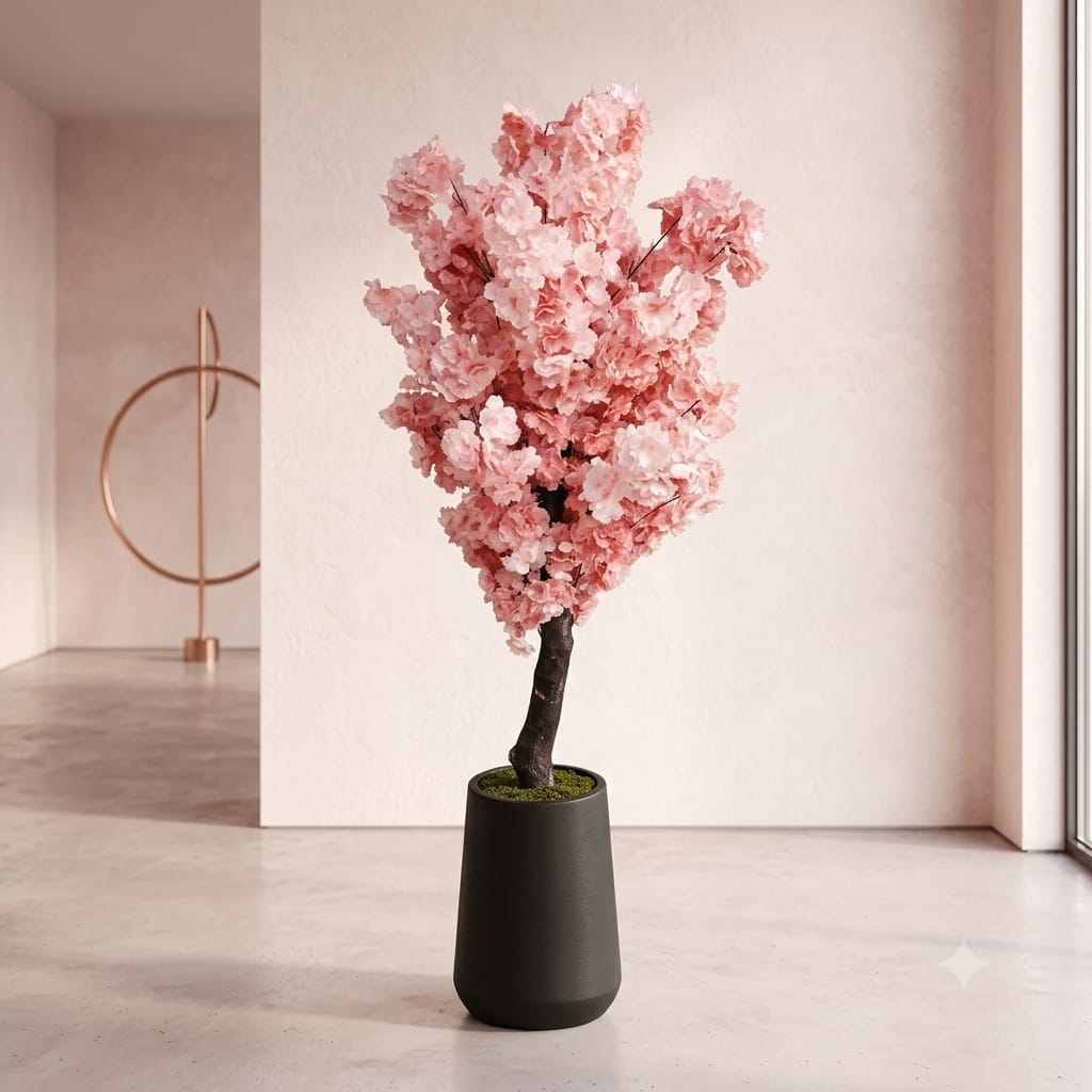 Cherry Blossom Tree With Fiber Planter