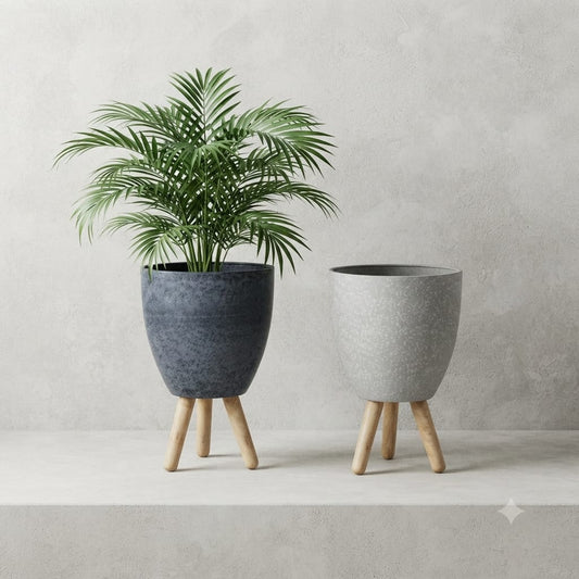 Stonefinish tripod planter
