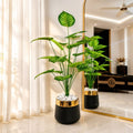 18 Leaves Plant  With Fiber Planter