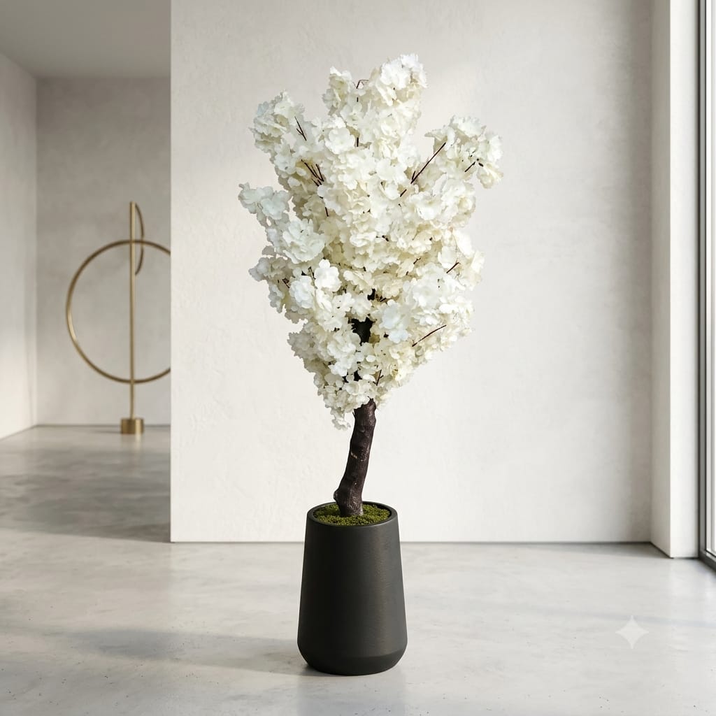 Cherry Blossom Tree With Fiber Planter