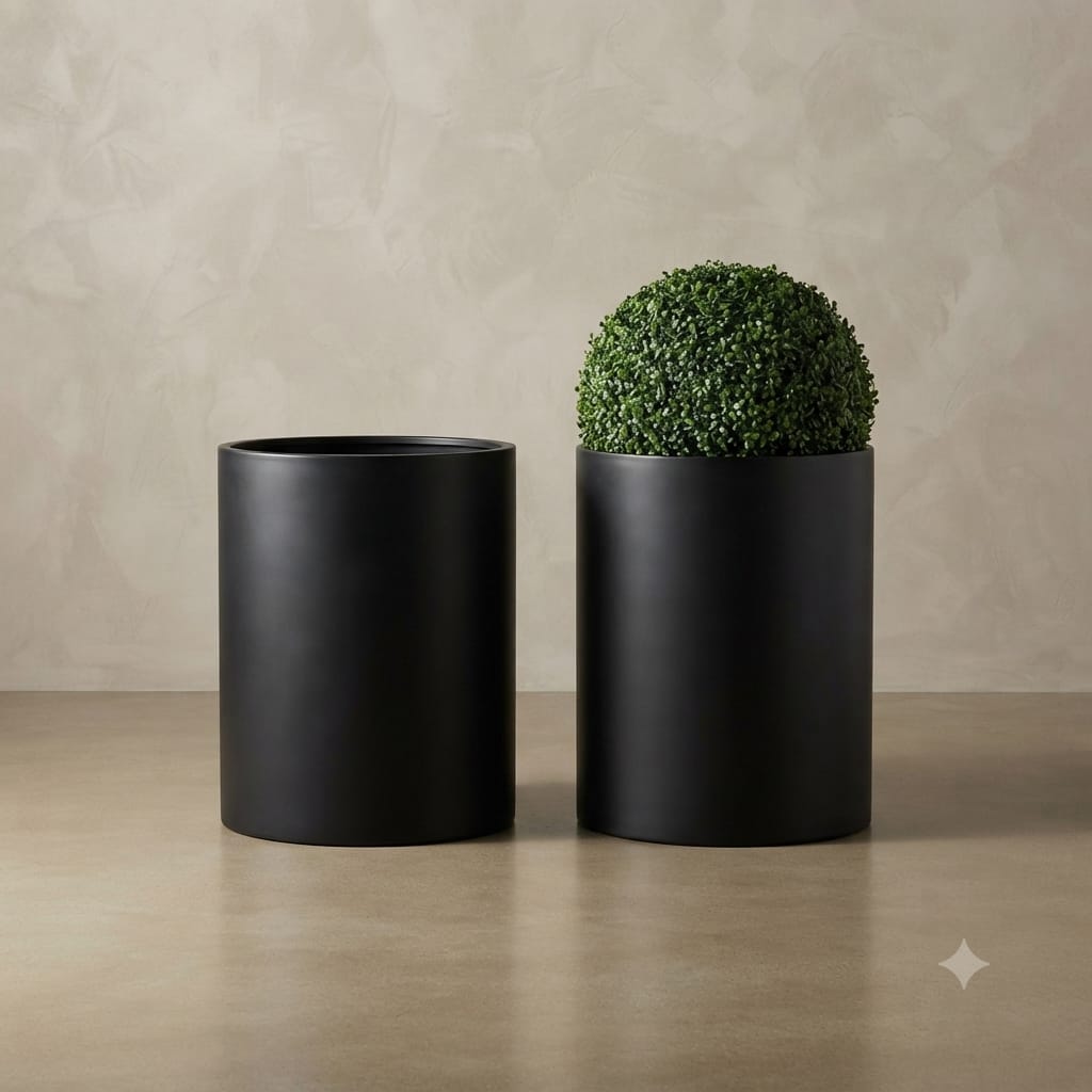 Modern sleek Cylender style planter