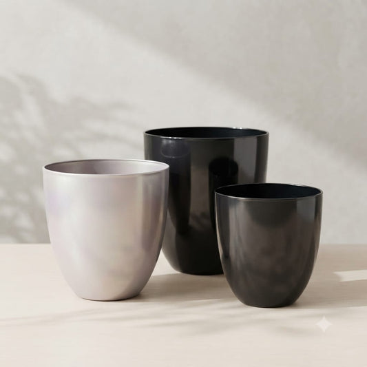 Metallic finish planters