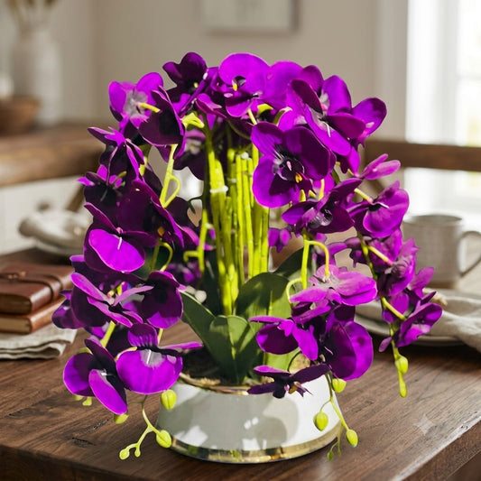 Orchids With steel Pot